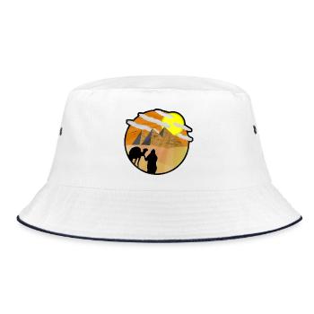 Egypt Ägypten Pyramiden Kairo Urlaub Geschenkidee - Bucket Hat - Weiß/Navy - Vorne