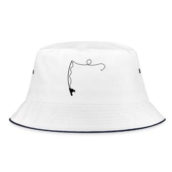 fishing rod - Bucket Hat - white/navy - Front