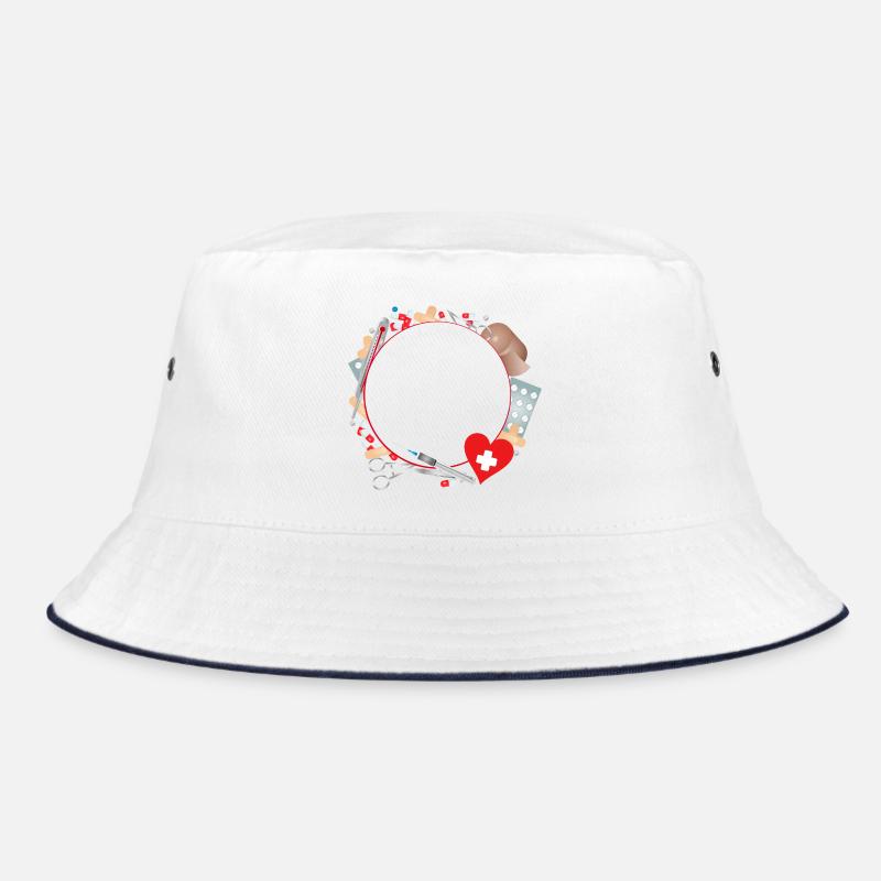 Erste Hilfe Set oder Reiseapotheke als Rahmen Bucket Hat