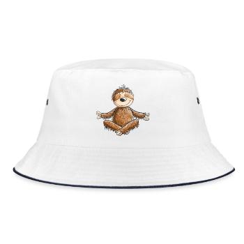 Chilling Yoga Sloth I Meditation I Fun - Bucket Hat - white/navy - Front