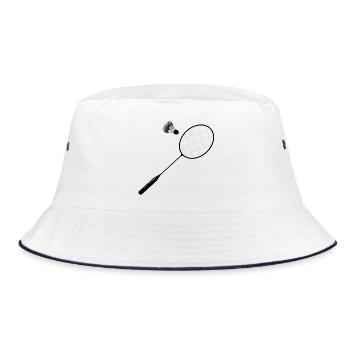 Badminton badminton with badminton racket - Bucket Hat - white/navy - Front