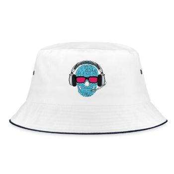 Music Skull - Bucket Hat - white/navy - Front