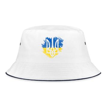 Drapeau trident ukrainien Brush - Bob - blanc/marine - Devant