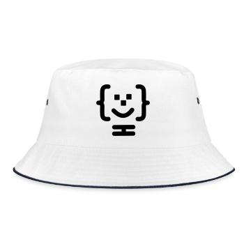 Main programmer code logo - Bucket Hat - white/navy - Front