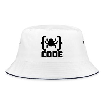 Spin logo shadow image spy software - Bucket Hat - white/navy - Front