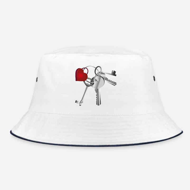 Porte-clés avec clé et porte-clés - Bob - blanc/marine
