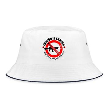 ANTI GUNS | ENOUGH IS ENOUGH - Bucket Hat - white/navy - Front
