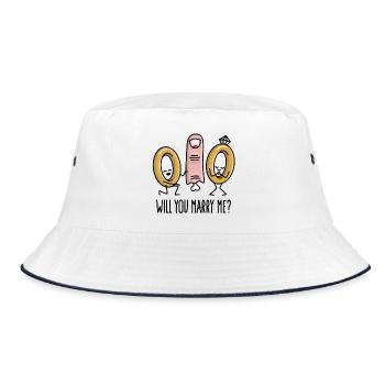 Voulez-vous m’épouser bagues de mariage en mariage - Bob - blanc/marine - Devant