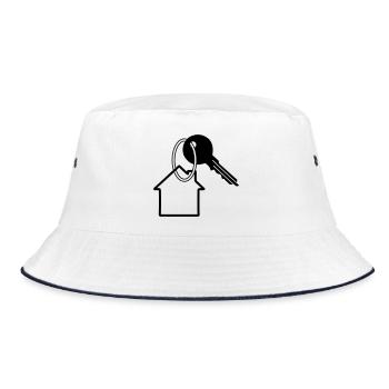 Clé avec clé de maison pour le logo acheté maison 2 - Bob - blanc/marine - Devant