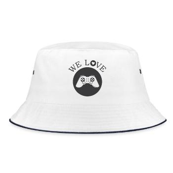 Nous aimons l’icône de l’illustration du joueur de jeu icône du logo - Bob - blanc/marine - Devant