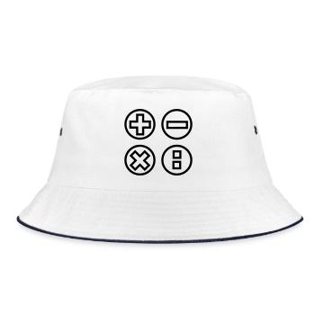 Calculate logo with four emblems shadow image - Bucket Hat - white/navy - Front