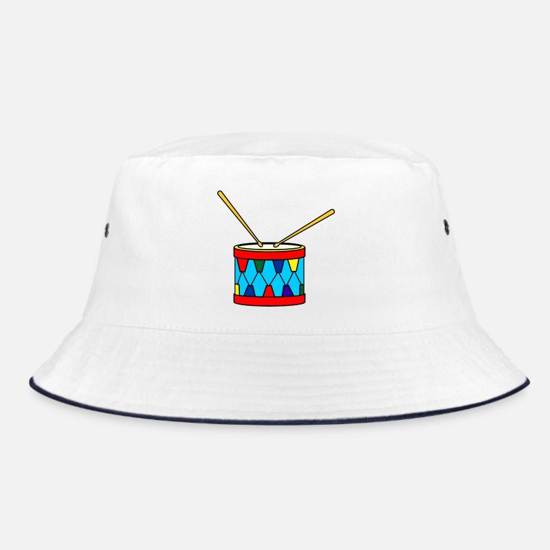 Red blue colored drum decoration Bucket Hat
