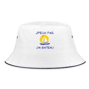 bateau à voile, voilier, fan de voile - Bob - blanc/marine - Devant