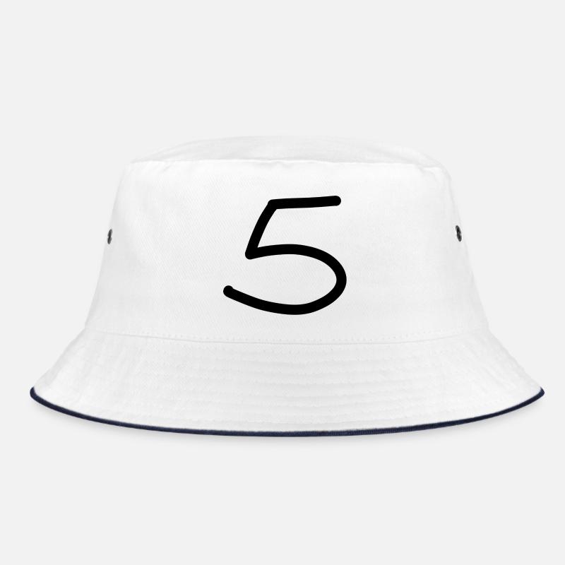5 five number birthday black Bucket Hat