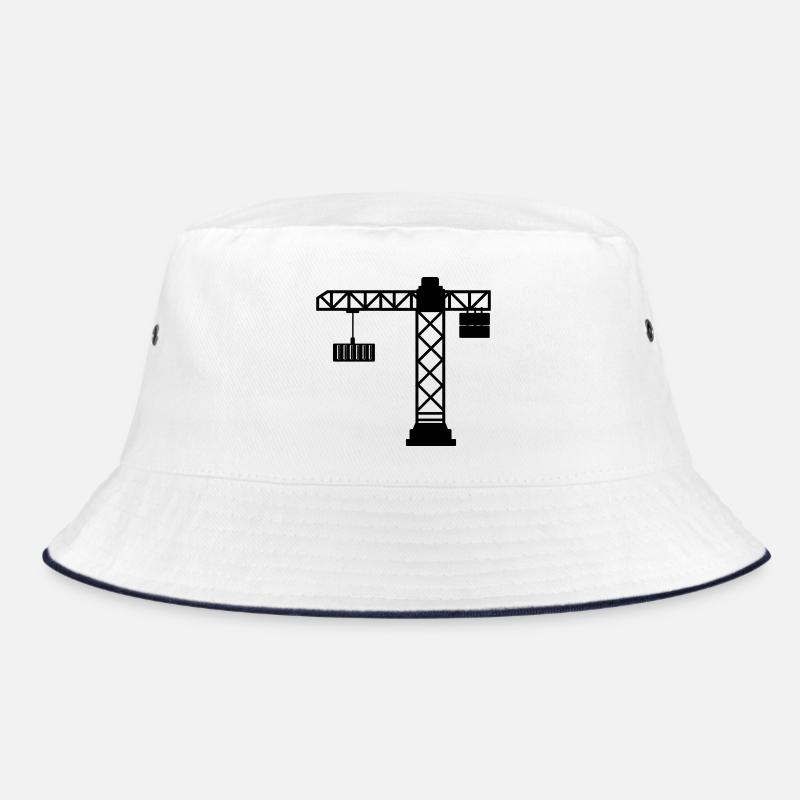 Crane with sea container Bucket Hat