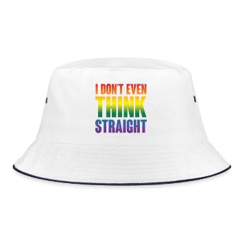 I Don't Even Think Straight - Bucket Hat - white/navy - Front