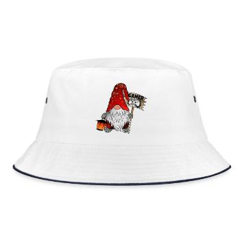 Gamer Wichtel Christmas Gnom - Bucket Hat - white/navy - Front