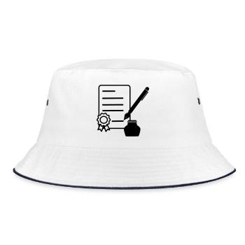 Contract with lacquer seal - Bucket Hat - white/navy - Front