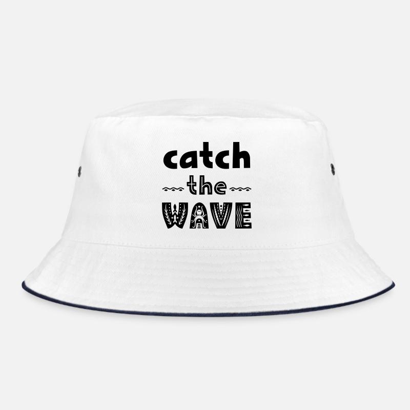 Abstraktes Farbenspiel mit Neonakzenten - Bucket Hat - Weiß/Navy