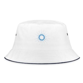 dotted shape rotated wind turbine blue - Bucket Hat - white/navy - Front