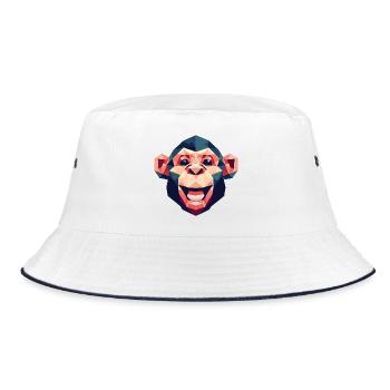 Singe polygonal - Bob - blanc/marine - Devant