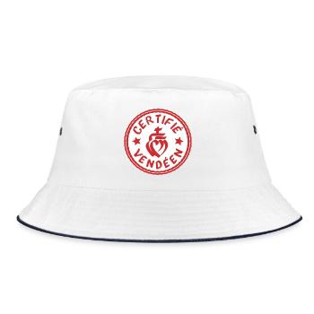 Logo certifié vendéen blanc rouge - Bob - blanc/marine - Devant