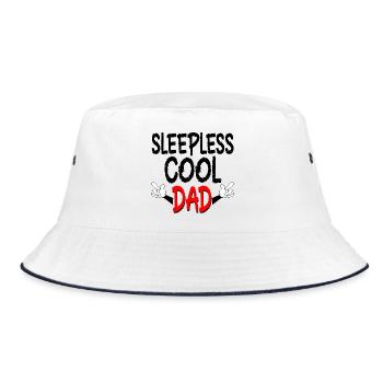 Happy Father's Day - BABY SLEEPLESS DAD - Bucket Hat - white/navy - Front