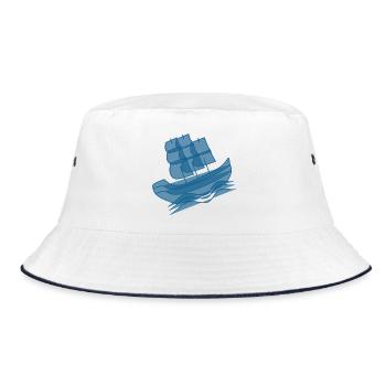 Segelboot Norddeutschland Seemann Matrose Kapitän - Bucket Hat - Weiß/Navy - Vorne