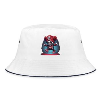 Cute panda as a pirate - Bucket Hat - white/navy - Front