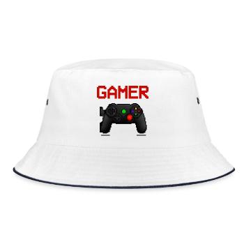 Gamer - Bucket Hat - white/navy - Front