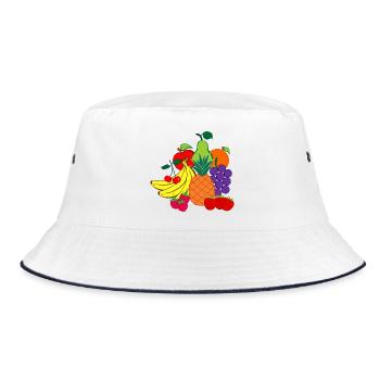 Fruit logo dietitian - Bucket Hat - white/navy - Front