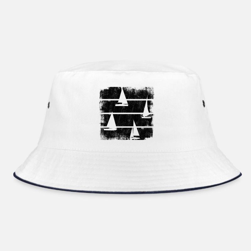 Segelboote - Bucket Hat - Weiß/Navy