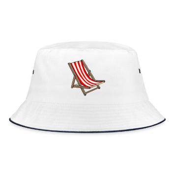 Deck Chair - Bucket Hat - white/navy - Front