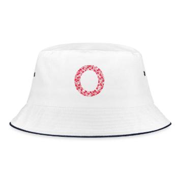 Letter O - Initial Gift - Bucket Hat - white/navy - Front