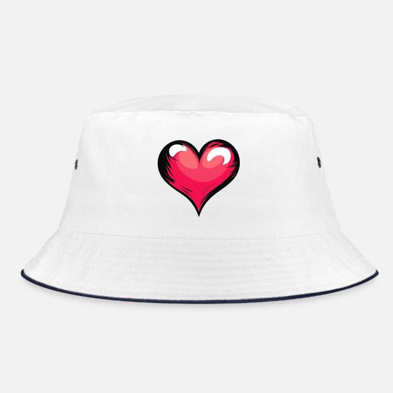 Design élégant en forme de cœur en rouge, noir et blanc Bob
