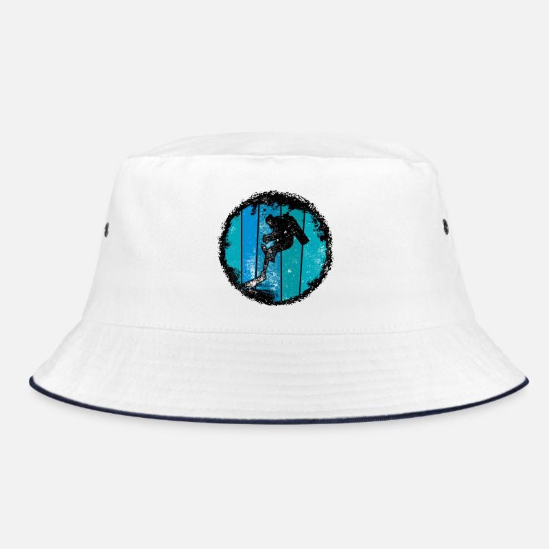 Blaue Gipfel-Silhouette Bucket Hat