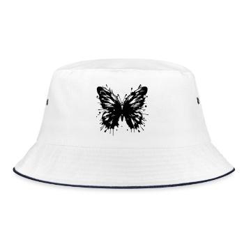 Butterfly - Bucket Hat - white/navy - Front