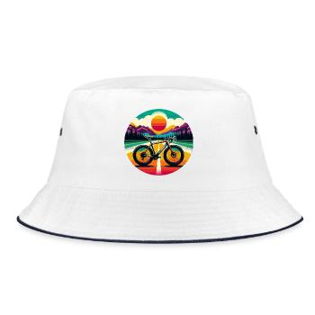 Kies Retro Design - Bucket Hat - Weiß/Navy - Vorne