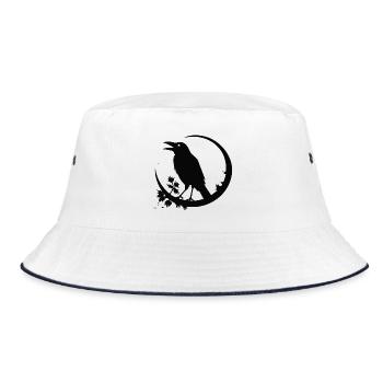 Raven in the Moon - Bucket Hat - white/navy - Front