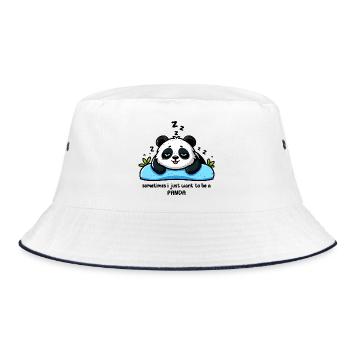 Sleeping Tired Panda Funny Animals - Bucket Hat - white/navy - Front