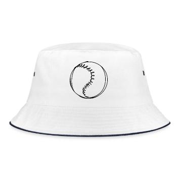 Baseball Ball - Bucket Hat - Weiß/Navy - Vorne