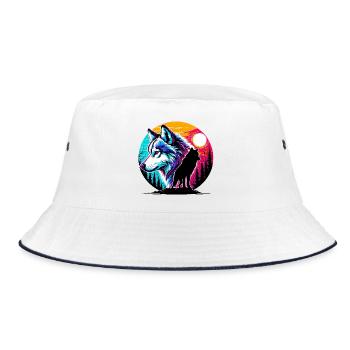 Wolf - Bucket Hat - white/navy - Front