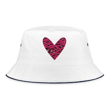 COUPLE. JUST MARRIED. Bachelorette party. VALENTINE'S DAY. LOVE. - Bucket Hat - white/navy - Front