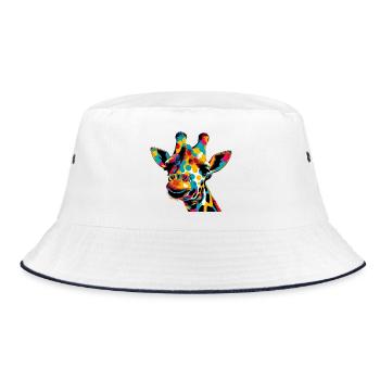 Giraffe Pop Art - Bucket Hat - white/navy - Front