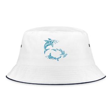 Requins polynésiens - Bob - blanc/marine - Devant