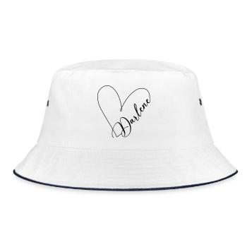Darlene Name Heart Line - Bucket Hat - white/navy - Front