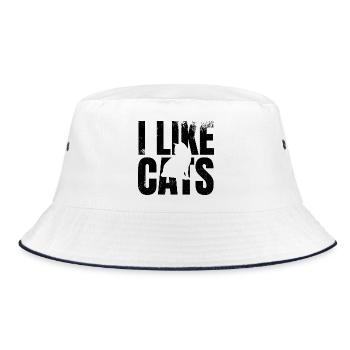 Cat Love - Bucket Hat - white/navy - Front