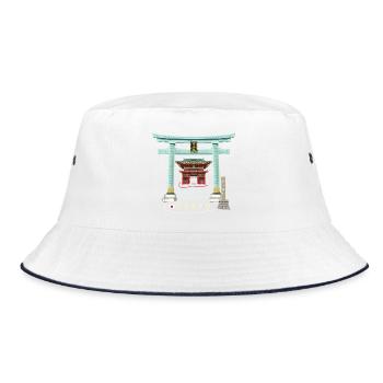 Tokyo, Japon, Kanda Myojin, Torii, Dessin - Bob - blanc/marine - Devant