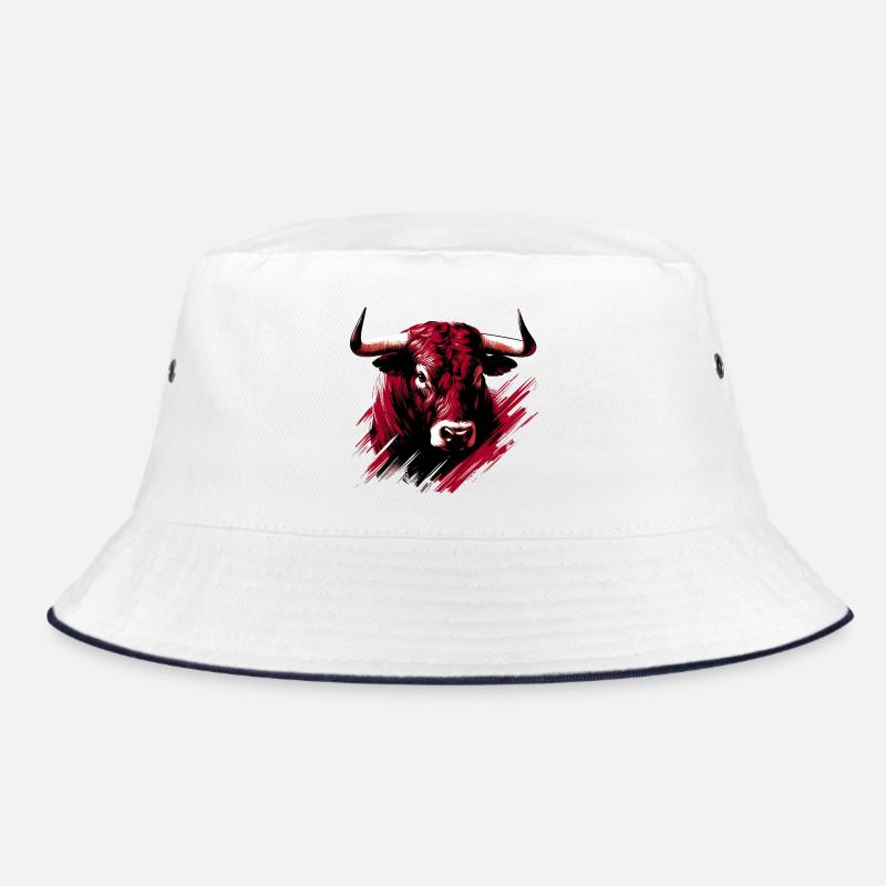 Stier - Bucket Hat - Weiß/Navy