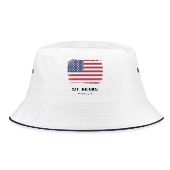 St. Louis, Missouri, USA - Bucket Hat - white/navy - Front